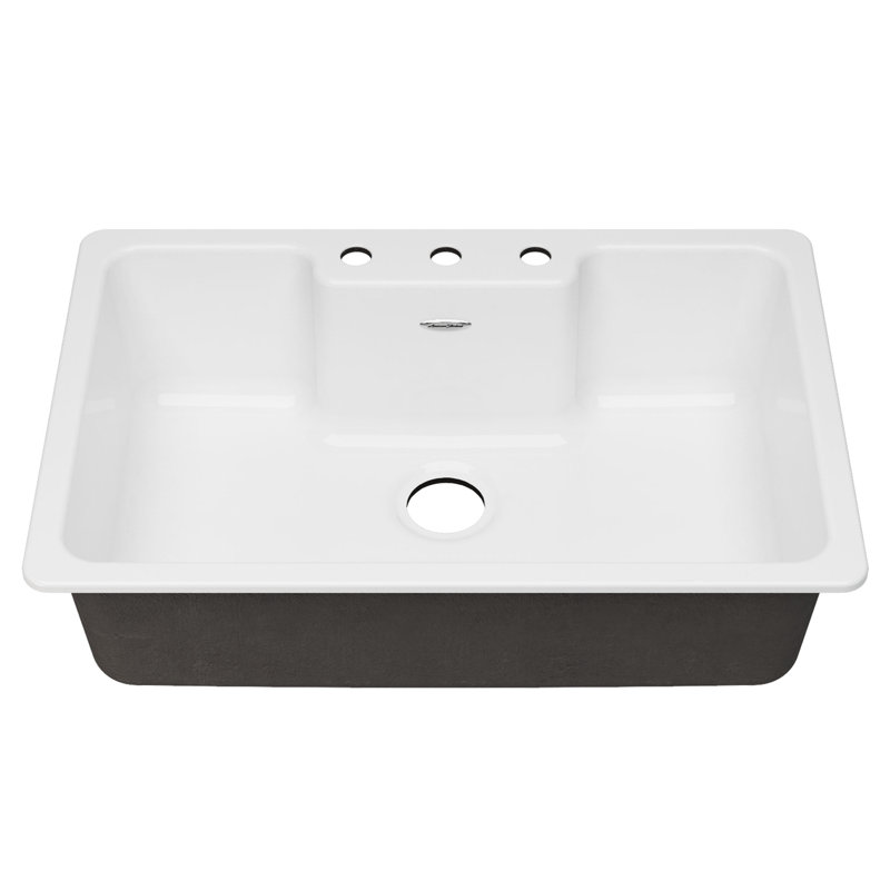 Quince 33'' L Drop-In Single Bowl Cast Iron Kitchen Sink