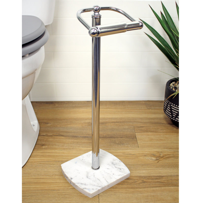 Cvetko Free Standing Toilet Paper Holder, White