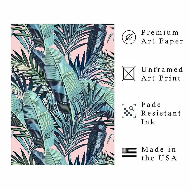 «Botanical Palm Leaves II», reproduction d'art tropicale sans cadre, H 14 po x l 11 po