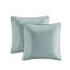 Lit 12 pièces en bleu / brun, taille double, avec édredon et draps en coton, literie de taille moderne Vibe Grace, édredon de draps doux, motif cachemire élégant
