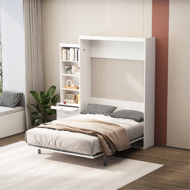 Lit avec tablette pour la chambre à coucher - Construction et design moderne avec tiroirs peu encombrants