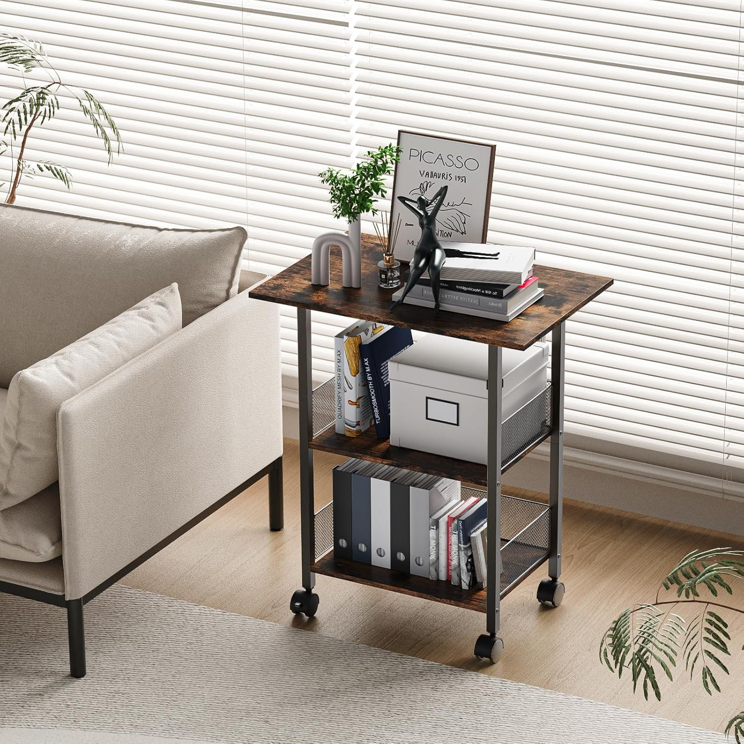 xinchentong Printer Stand, 3-Tier Industrial Large Printer Table With ...