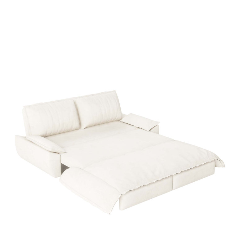 Canapé-lit escamotable de 73,2 po, canapé-lit convertible 3 en 1, causeuse en velours multifonctionnel