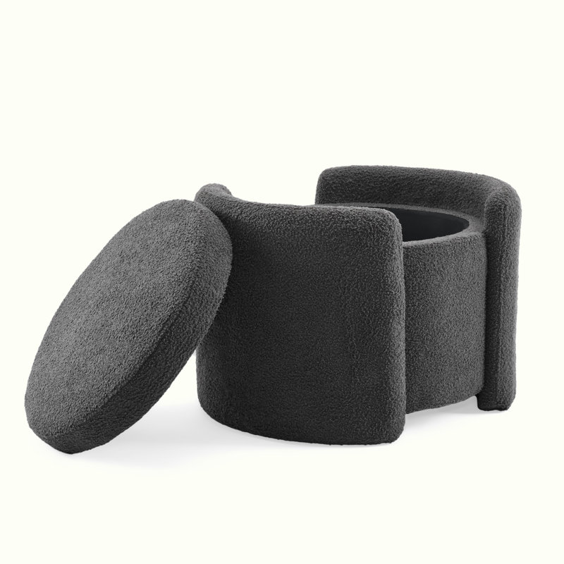  Repose-pieds avec rangement Rupe Lamb, Boucle gris
