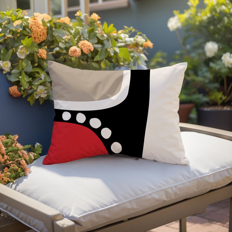 Coussin lombaire réversible intérieur / extérieur Sofi Minimalist, 18"H x 25"W, Rouge