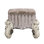 Tabouret de coiffeuse Versailles, tissu et finition platine antique