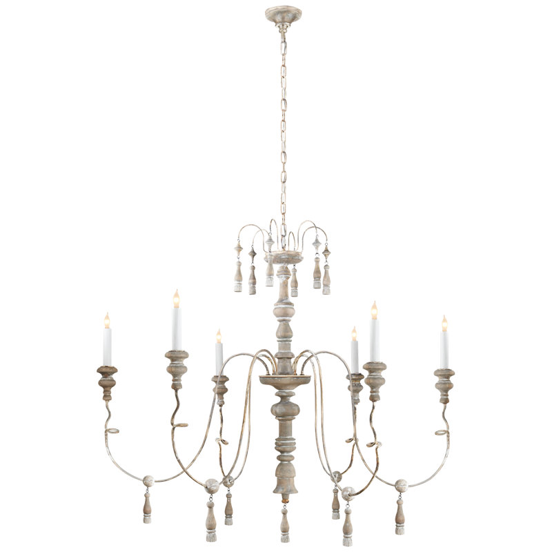 Suzanne Kasler Michele Medium Chandelier, Belgian White