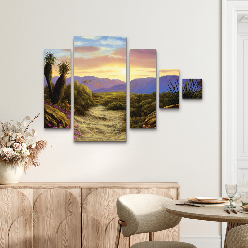 Ensemble de 5 panneaux d'art mural - "Cascade" par Anthony Casay 