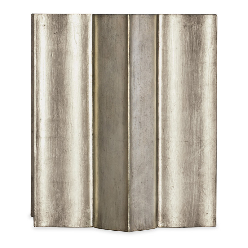 Silver and White Flower-Shaped Glass Top Accent Table