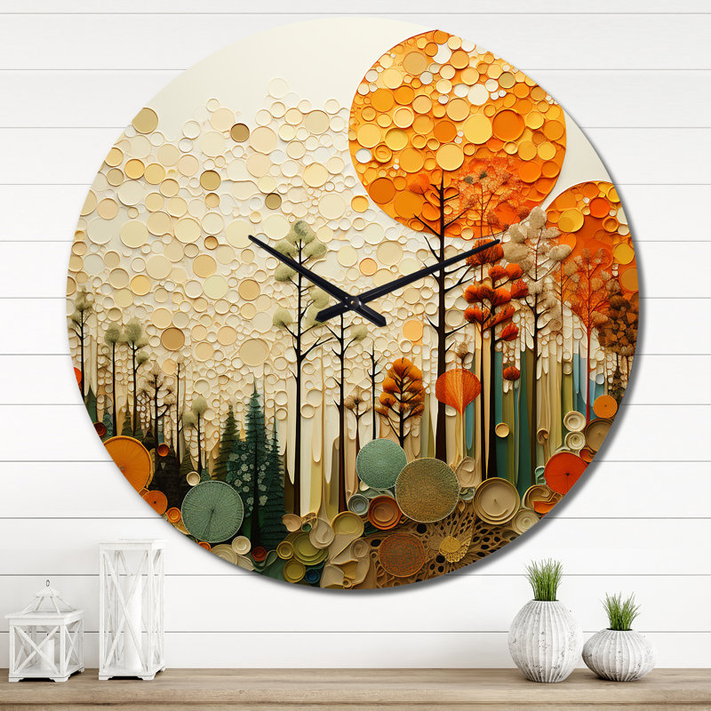 Hardedge Art Earthy Euphony VII - Horloge murale abstraite, Très grand