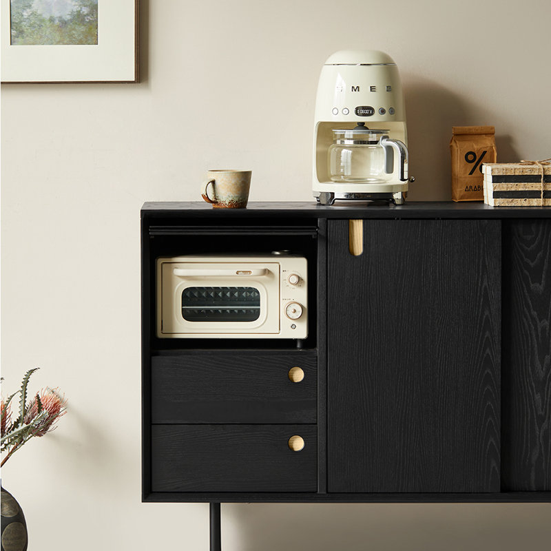 Black Solid Wood Accent Cabinet