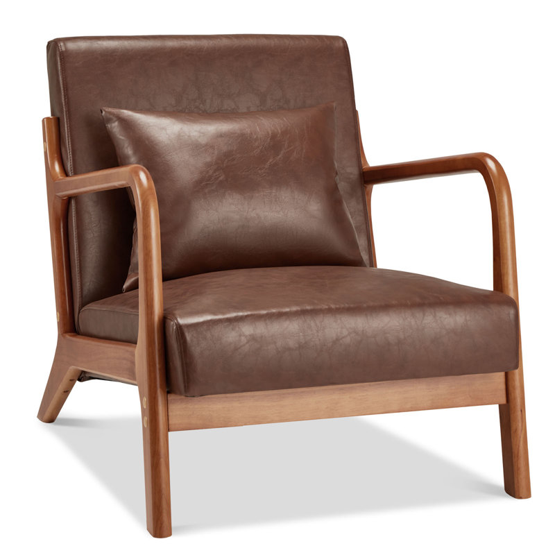 64.77cm Wide Armchair with Cushion, Brown