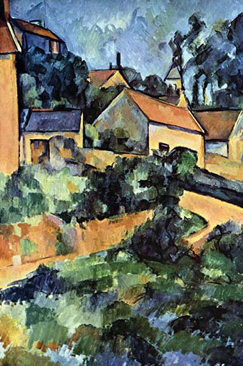 Courbe route vers montgerout par paul cezanne-impression, H 30 po x l 20 po x P 1,5 po, Sans cadre