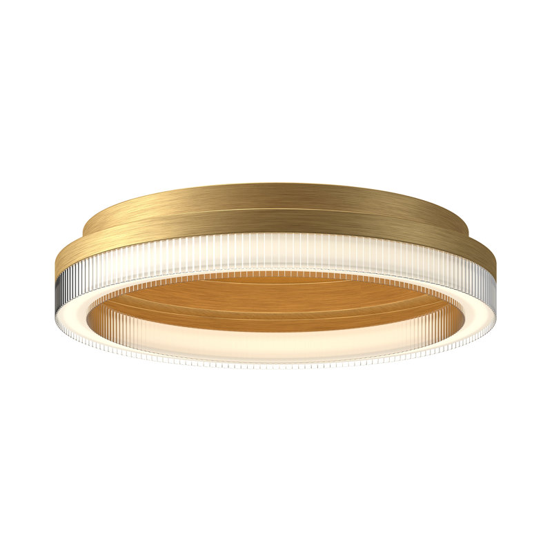 Calix 3-Color Temp Selectable LED Flush Mount, Brushed Gold