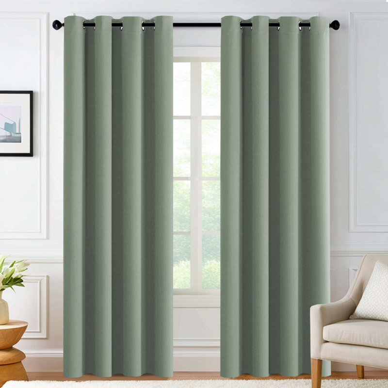 Curtains for Bedroom/Living Room 2 Panels Set - Thermal Insulated Room Darkening Grommet Top Curtains, 52" W x 96" L