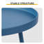 Table d'appoint Mid-Century moderne en métal bleu marine - Conception élégante à 2 niveaux pour petits espaces et coins confortables
