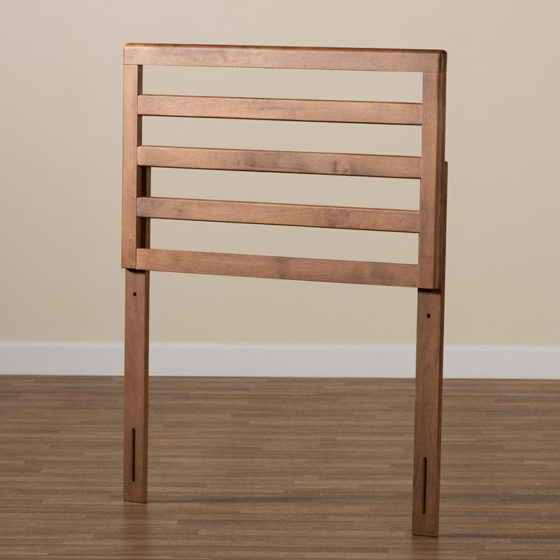 Ash Walnut Wood Twin Size Slatted Headboard