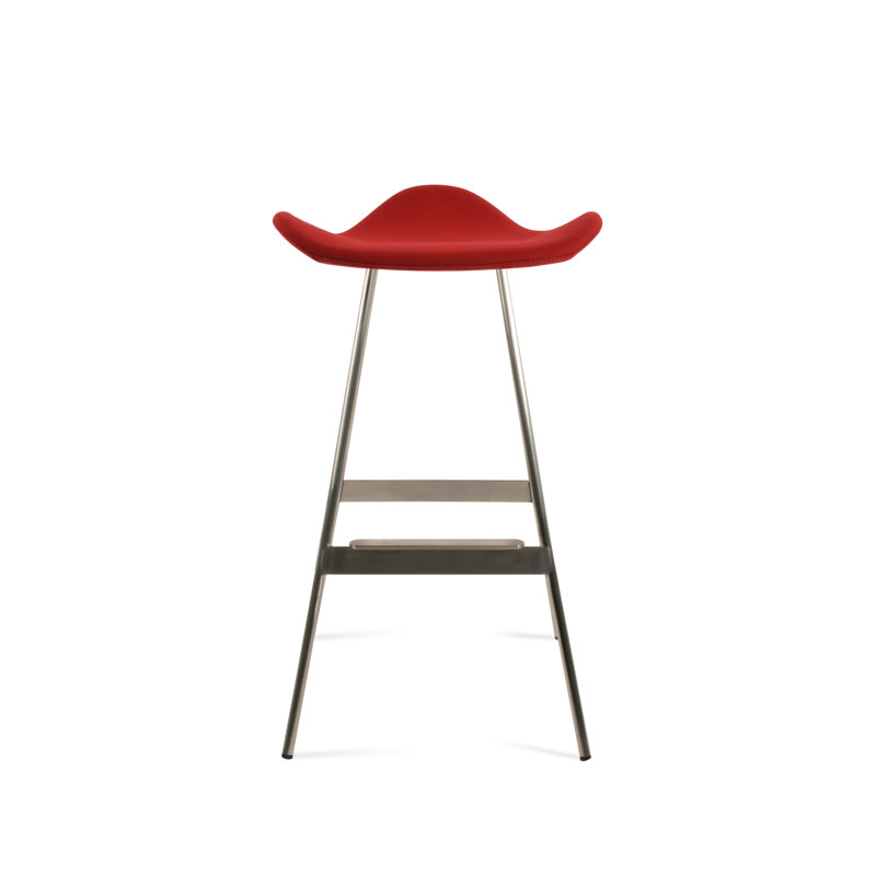 Tabouret Falcon Balat, Acier Inoxydable, Rouge W.