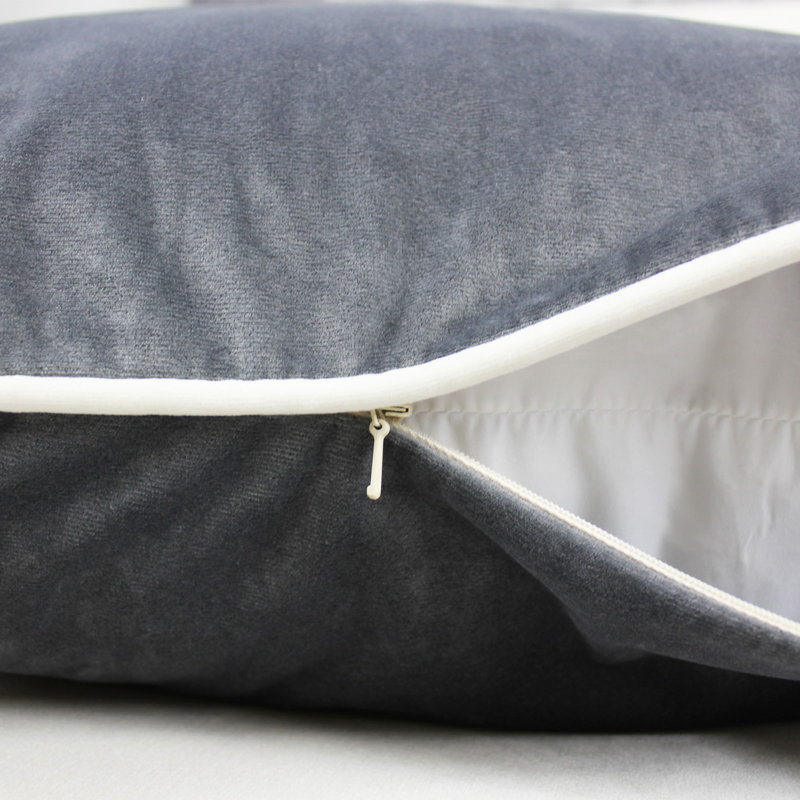  Square Indoor Pillow Cover and Insert, Gray