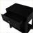 Dylan 23” Black Wooden Nightstand with Glass Top & Drawer-1120084711