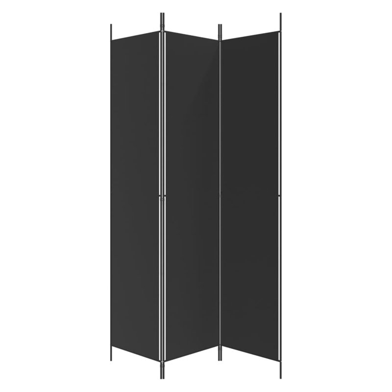 Kasimir Folding Room Divider, Black, 3, 220cm H x 150cm W