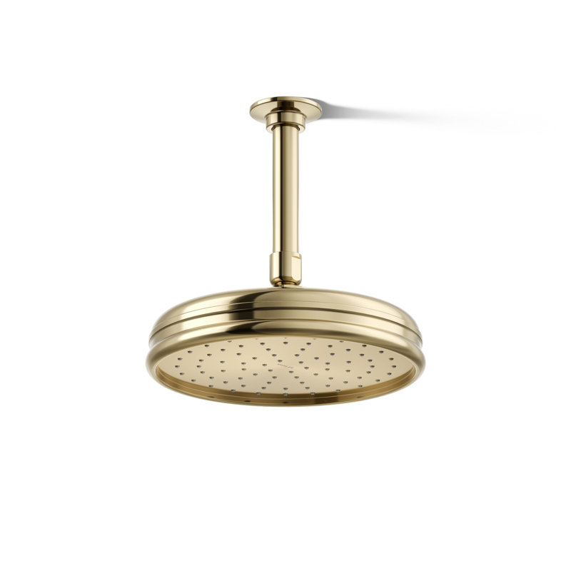 Traditional Rain Shower Head, Vibrant French Gold