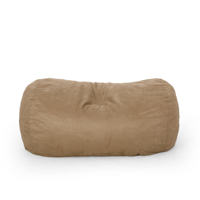 Fauteuil à billes cylindrique en microfibre, Beige, H 33 po x l 70 po x P 45 po