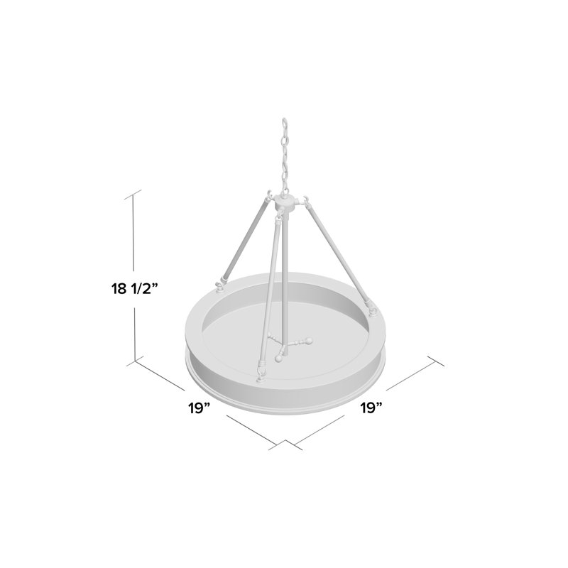 Everlee 3-Light Chandelier, Brushed Nickel