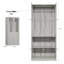 Armoire penderie 74,8 po à 2 portes en verre, garde-robe avec éclairage à DEL intelligent, barre de suspension et 2 tablettes de rangement-512281546