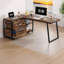 Bureau de direction en L 53 po réversible pour bureau d'ordinateur - style industriel avec rangement