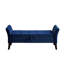 Banc de bout en velours bleu marine avec rangement - 51,5 po de longueur, canapé de salon de style moderne