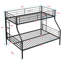 Lit superposé simple au-dessus d'un lit double, aucun sommier nécessaire, grand rangement sous le lit, assemblage facile-1461053204