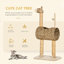 Giraffe Shaped Cat Tree with Scratching Posts, Cat Tunnel & Hanging Toy Ball, Beige