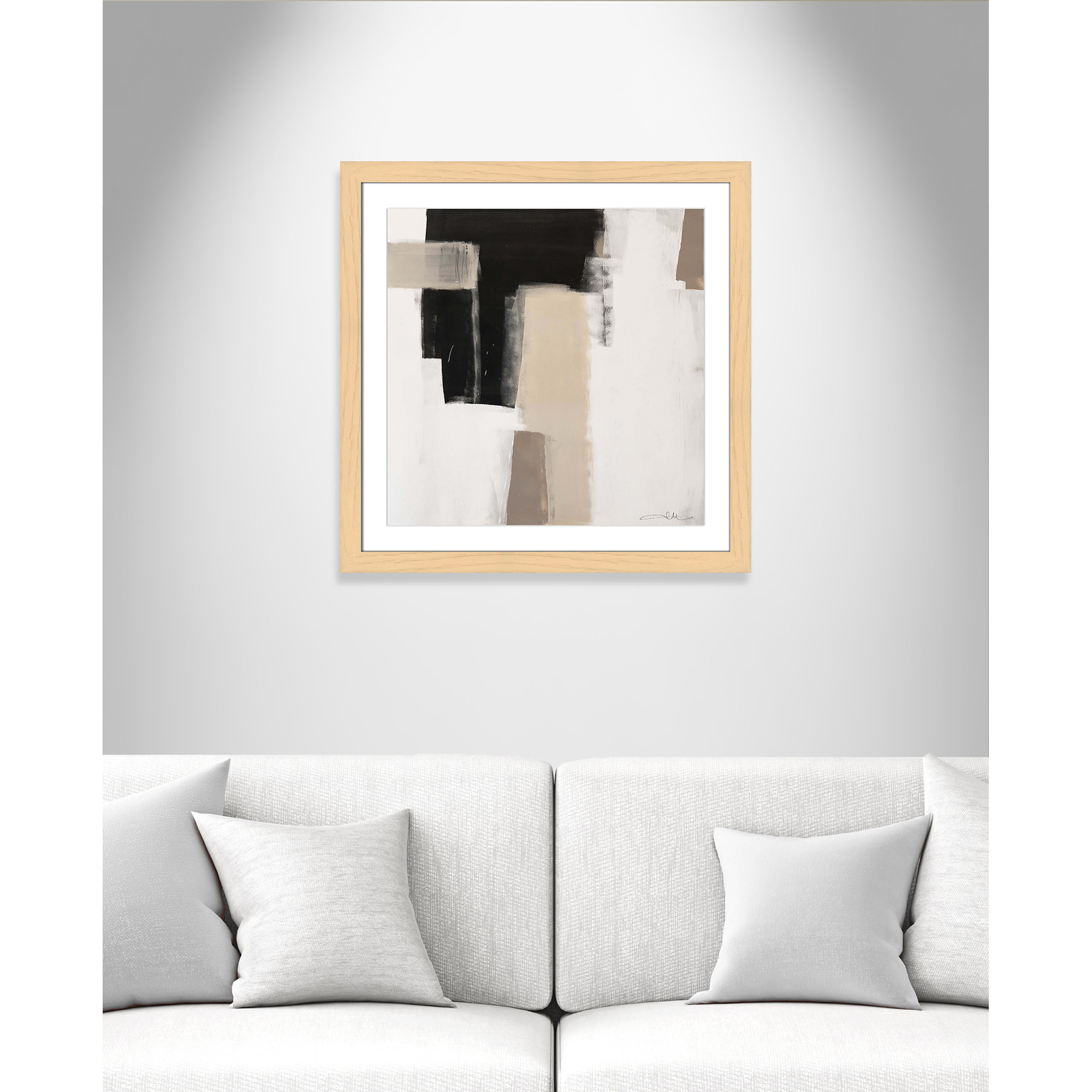 Earth Scapes I-A Print by Casa Fine Arts, 29" H x 29" W x 1.25" D, Natural Cube Framed