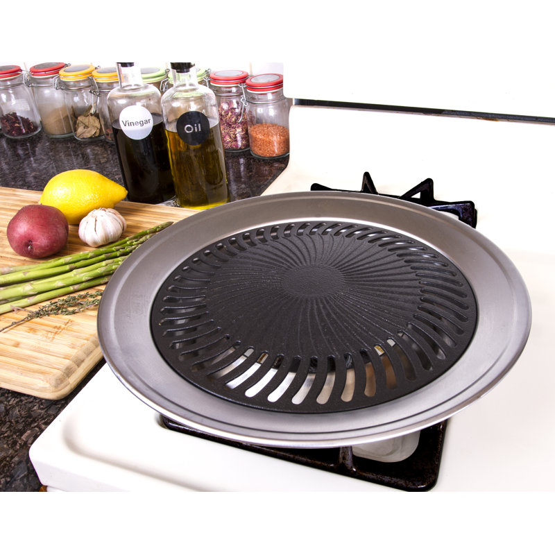 Stainless Steel Smokeless Indoor Grill Pan with Nonstick Coating