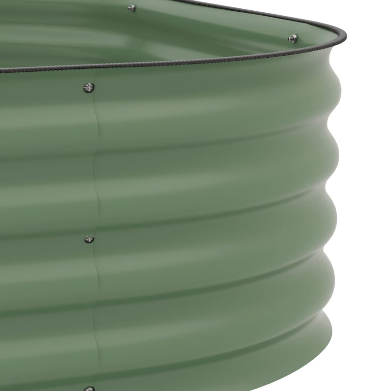 Lit de jardin surélevé en acier galvanisé à 3 niveaux avec fond ouvert, Vert