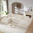 137.89" U Shape Sectional Sofa Cloud Couch With Removable Ottomans-1395424514