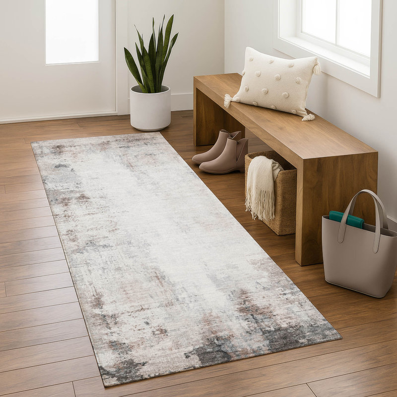 Premium Machine Washable Mayfield  modern Rug, 2'3" x 7'6" Runner, Taupe