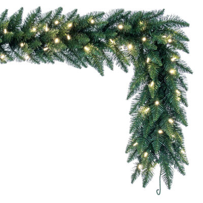 Peabody 600 " Pre-Lit Mixed Greenery Garland