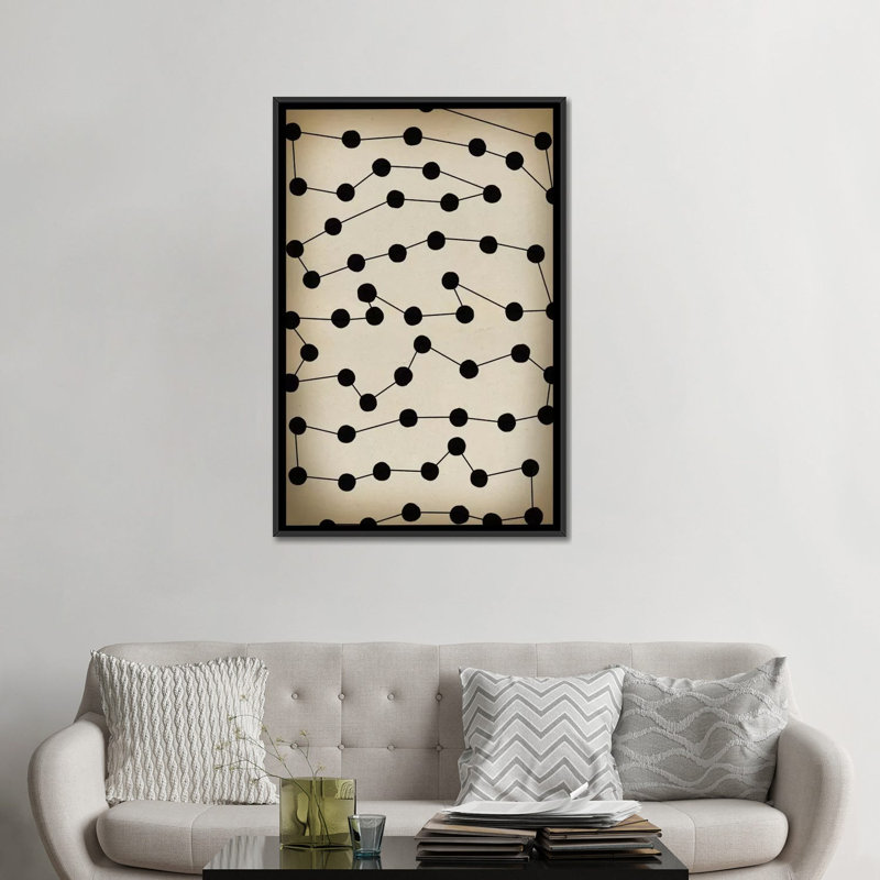 « modern accumulation », impression sur toile, Toile avec cadre noir, Pas de tapis, H 48 po x l 32 po x P 1,5 po