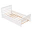 Lit plateforme simple avec lit gigogne, tête et pied de lit à lattes, aucun sommier requis-129198706