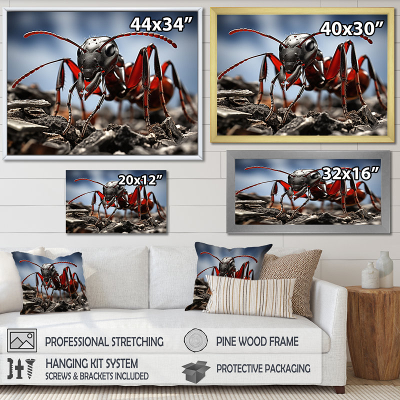 Fourmi travailleuse II - reproduction sur toile, H 30 po x l 40 po x P 1,5 po, Toile tendue