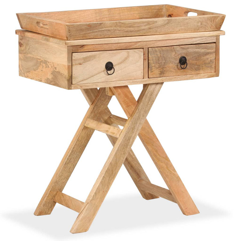 Gisselle Solid Wood Tray Top 2 - Drawer End Table