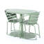 Élégant bistro de jardin - Fer, finition sarcelle mat, 2 chaises et une table pour le jardin sarcelle, complète les espaces extérieurs, ovale