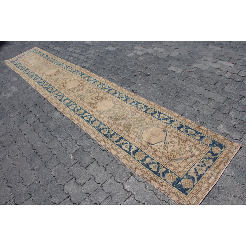 Tapis de couloir en laine rétro Oathak