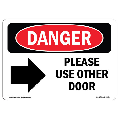 SignMission Please Use Other Door Sign | Wayfair