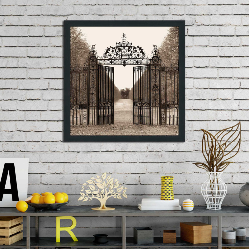 " Hampton Gate " by Alan Blaustein, Espresso Framed, 25.5" H x 25.5" W x 1" D