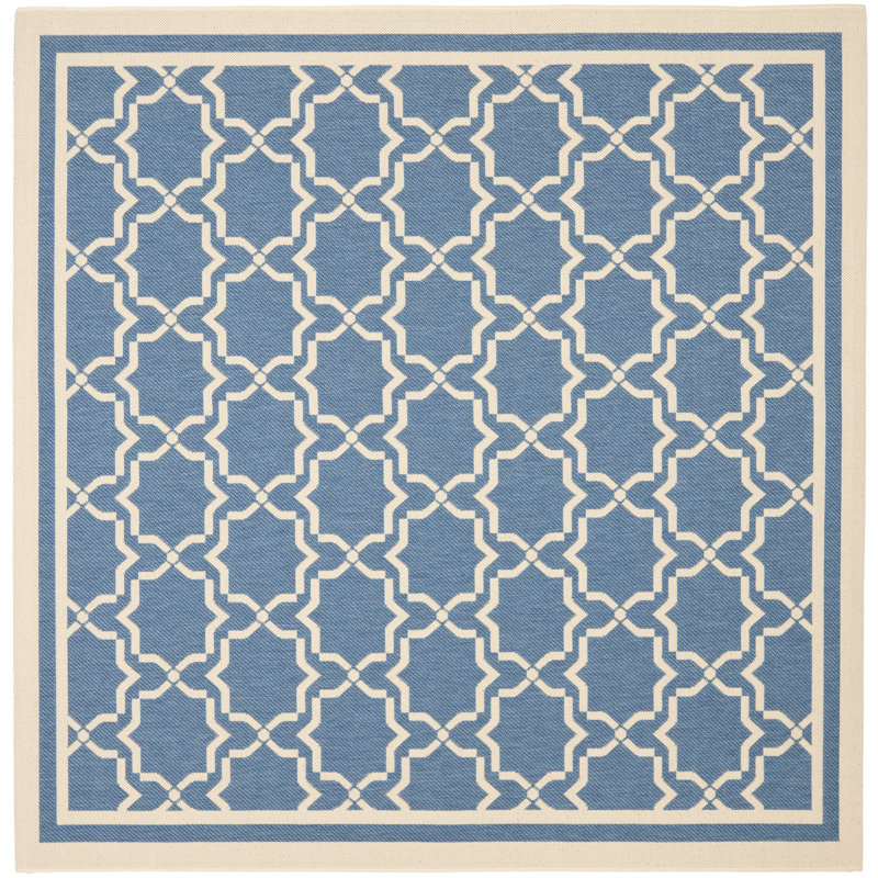 Dirks Performance Geometric Indoor/Outdoor Area Rug, Square 6'7"