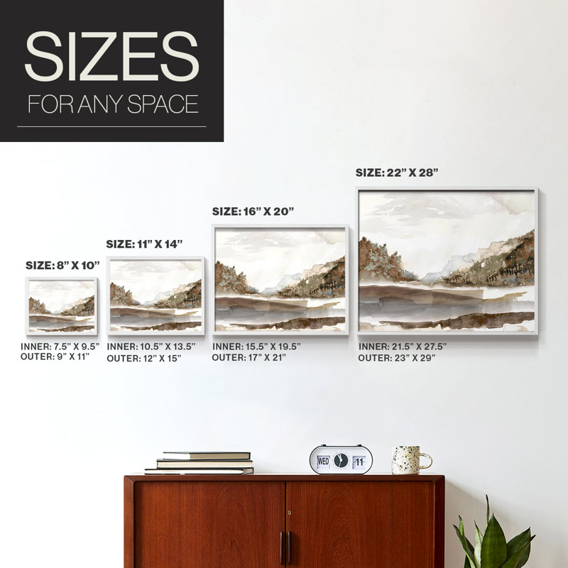 Mountain Time - Reproduction encadrée - Restickable, H 11 po x l 14 po, Blanc