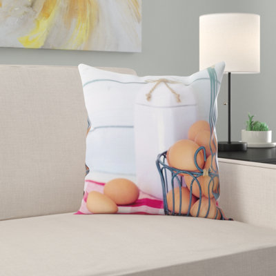 Coussin décoratif œufs brun